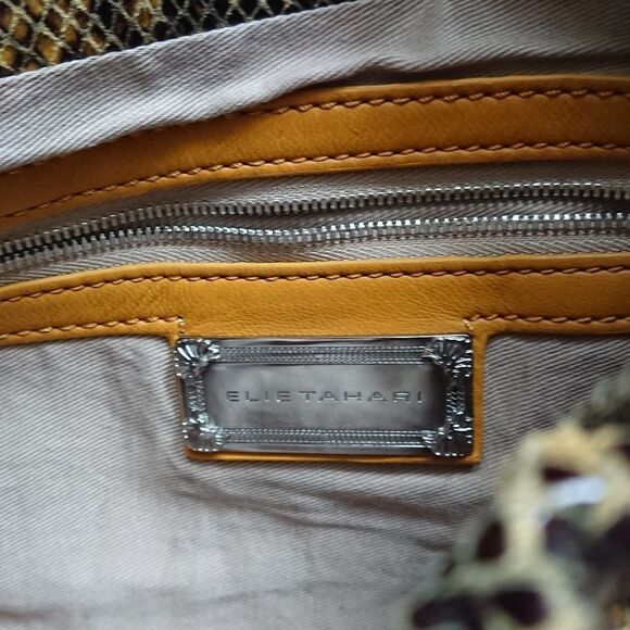 Elie Tahari Python Embossed Leather Crossbody Bag in yellow and black - Picture 10 of 14